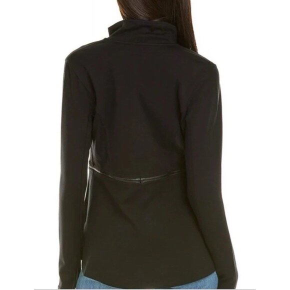Cabi Relax Convertible Stretch Ponte Knit Long Black Zip Jacket 5655 Sz Medium - Picture 2 of 14